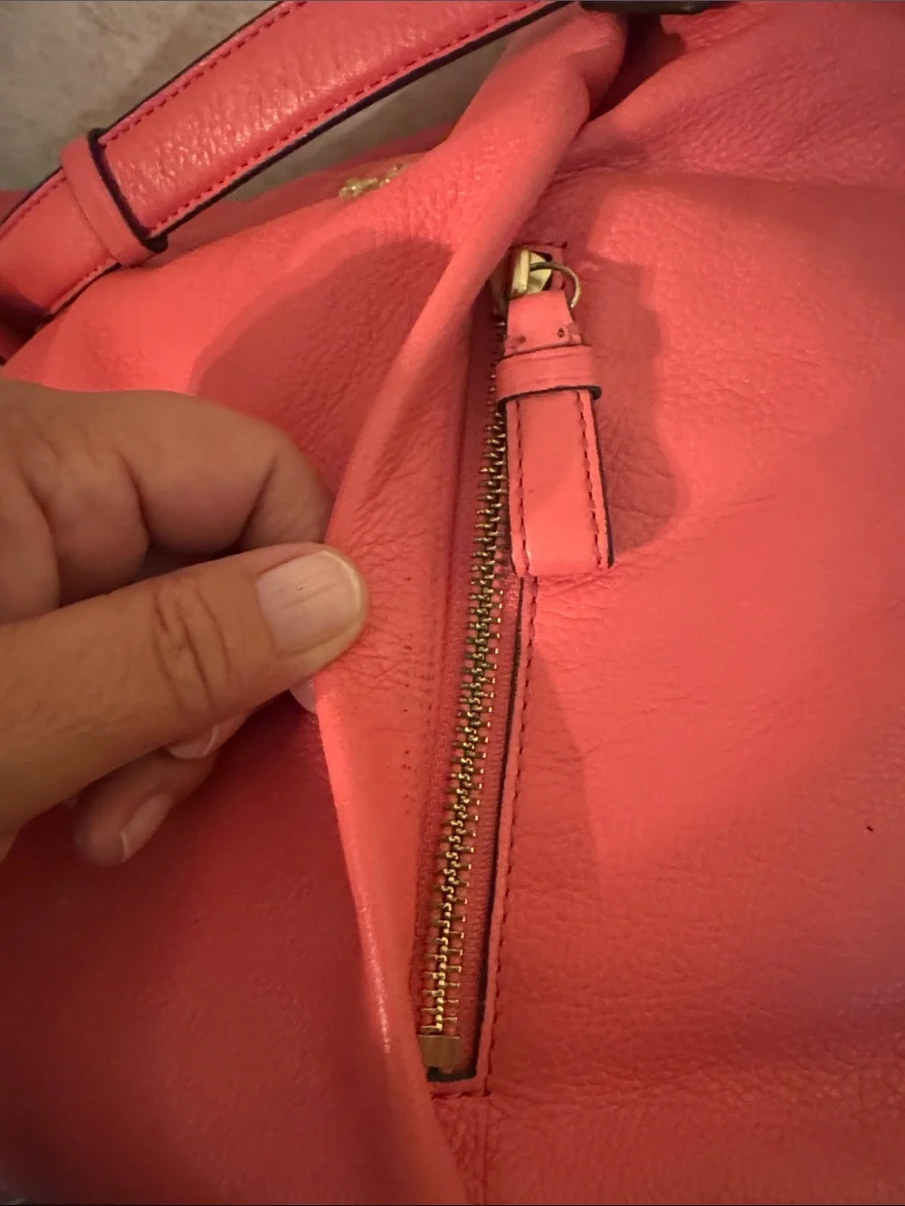 Coach Coral Pink Madison Isabella Hobo pebbled Leather Shoulder Bag